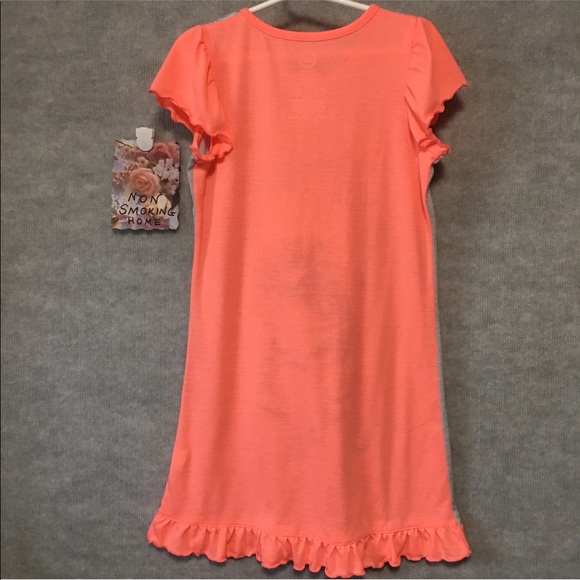 MAXI GOWN 10-12 KITTEN & BUTTERFLY PEACH &!WHITE - Picture 3 of 6